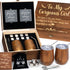 Wine Tumbler Gift Set Wood Anniversary 5 Year Gift for Her